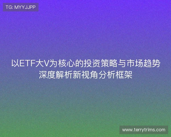 以ETF大V为核心的投资策略与市场趋势深度解析新视角分析框架